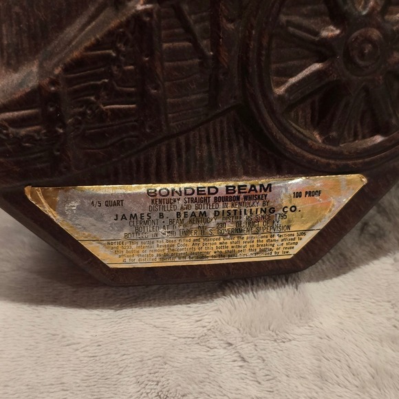 Vintage 1795 Bonded Beam‎ Bronze Cannon Shaped Jim Beam Liquor Bottle Decanter - Picture 5 of 6